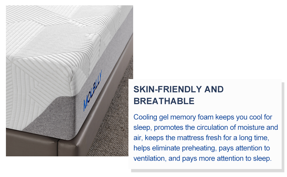 Molblly Queen Mattress, 12 inch Gel Memory Foam Queen Size Mattress in a Box, Medium