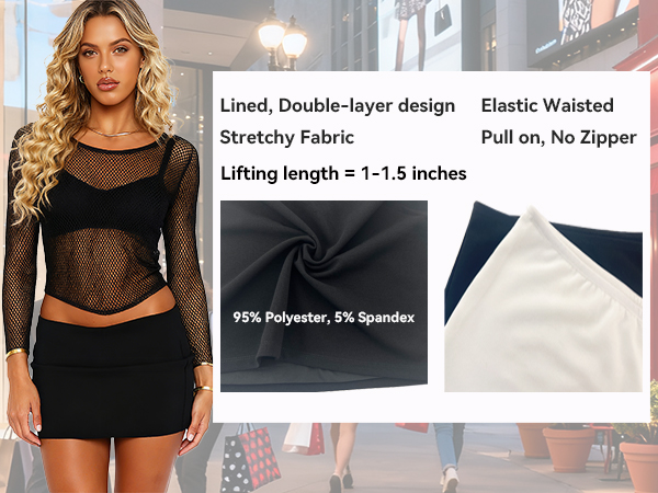 Amazon.com: EG CHRIS G Women's Black Mini Skirt Mid-Waist