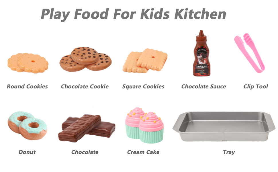 Arabest Cookie Play Food Set Play Food for Kids Kitchen, Toy Food