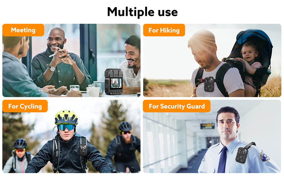 Body worn camera audio and video recording for meeting home hiking