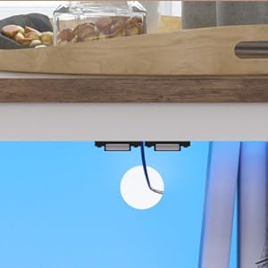 Farmhouse End Table, 24" Large Sofa Side Table with Charging Station