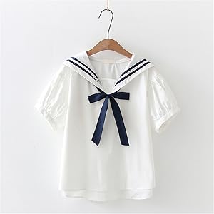 Amazon | [YYQ-SHOP]レディース ブラウス セーラー襟 半袖