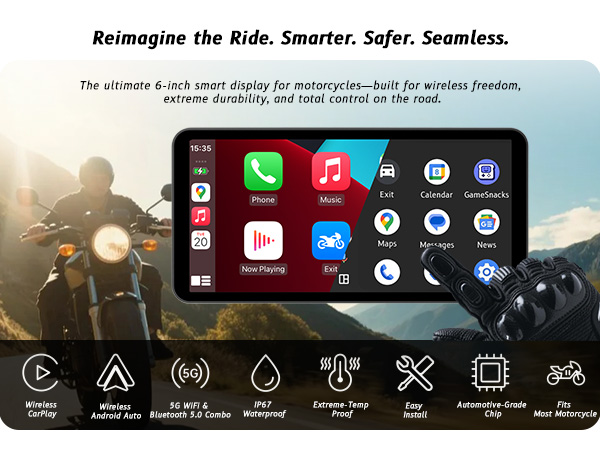 Apple - amoページ Amazon.com: Motorcycle Carplay w 2K Dash Cam Waterproof