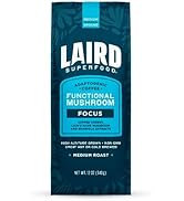 Laird Superfood Focus Coffee, Medium Roast Ground Coffee Infused with Functional Mushrooms and Bo...