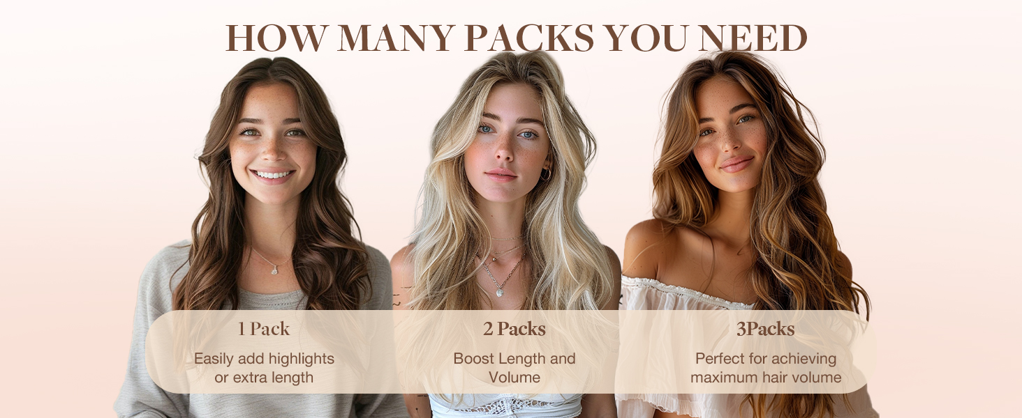 GOO GOO Invisi edge Tape in Hair Extensions Human Hair, 3