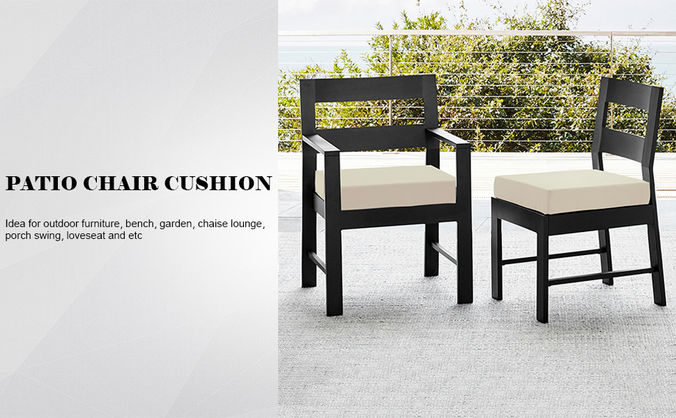 Topotdor Patio Chair Cushion for Outdoor Furniture,19"x19" Waterproof