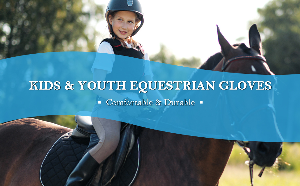 Thapower Kids Leather Horse Riding Gloves
