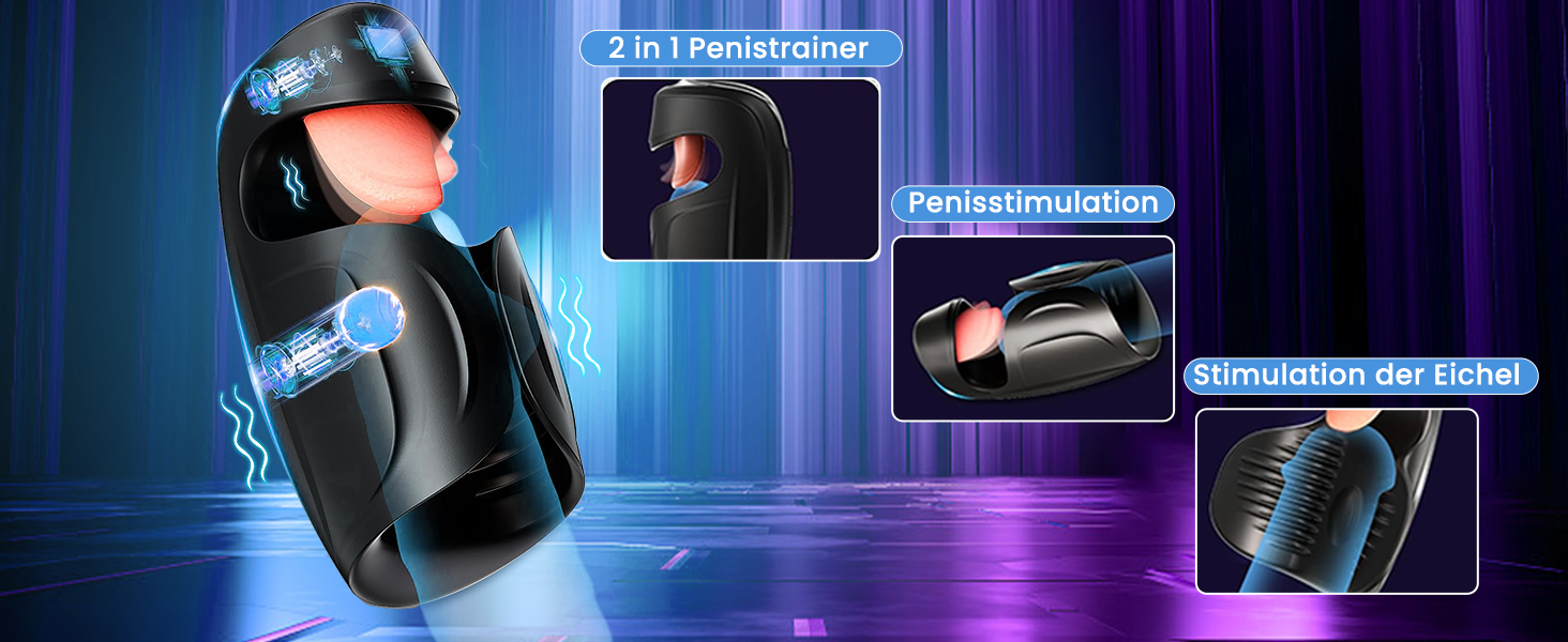 Elektrische eikelvibrator, eikelstimulator, penistrainingvibrator met 10 likmodi