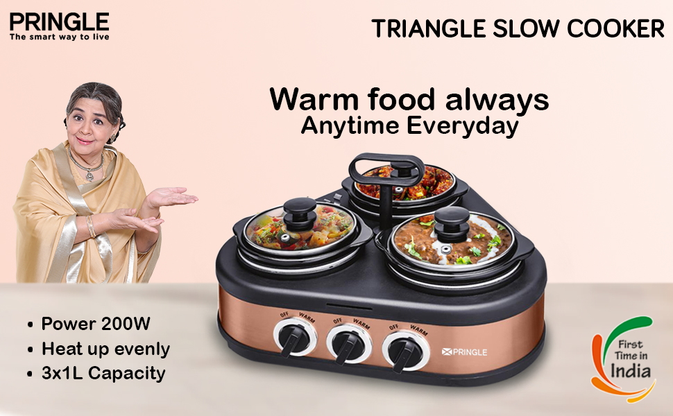 Buy Pringle Electric triangle Slow Cooker 3 Litre Ceramic Pot with