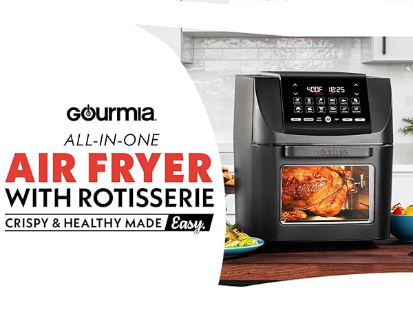 Gourmia All in one Air Fryer Rotisserie Machine 