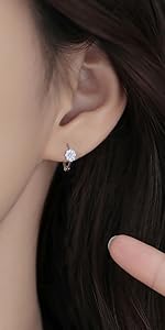 flower hoop earrings huggies