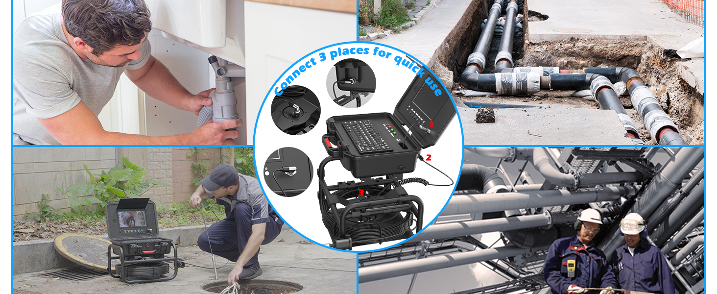 Sanyipace Sewer Camera with Locator, SelfLeveling, Distance Counter, 9