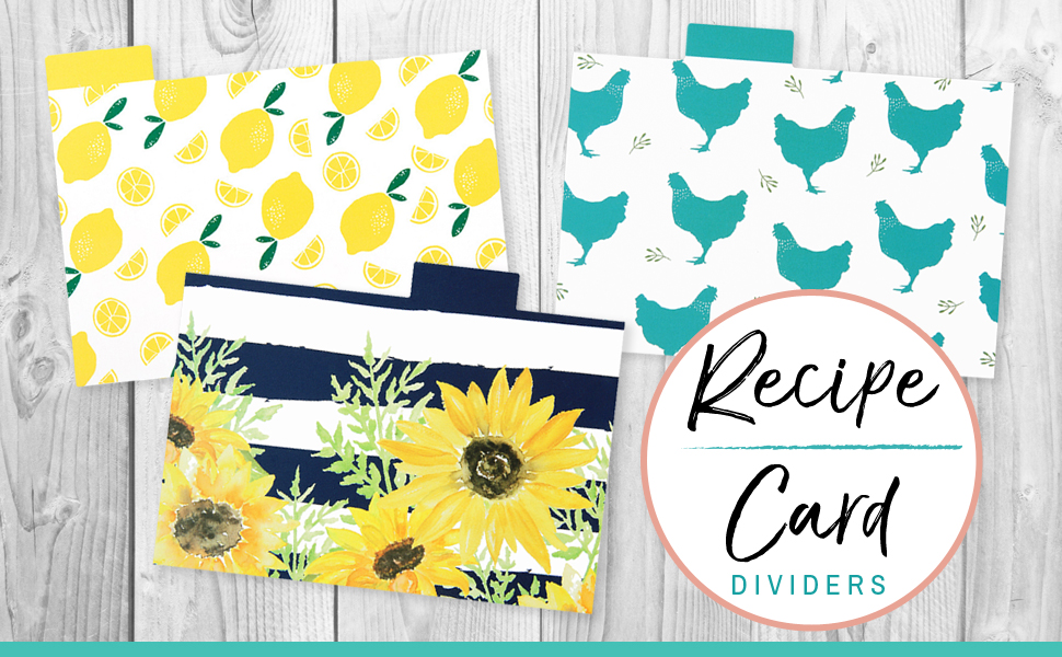 Outshine Premium Recipe Card Dividers 4x6 with Tabs