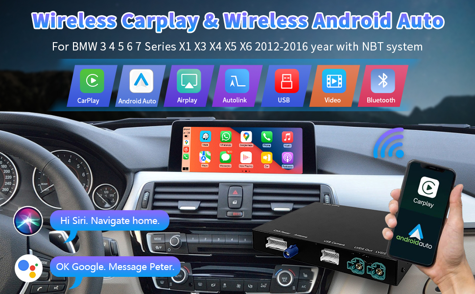 Amazon.com: Road Top Wireless Carplay Android Auto for BMW