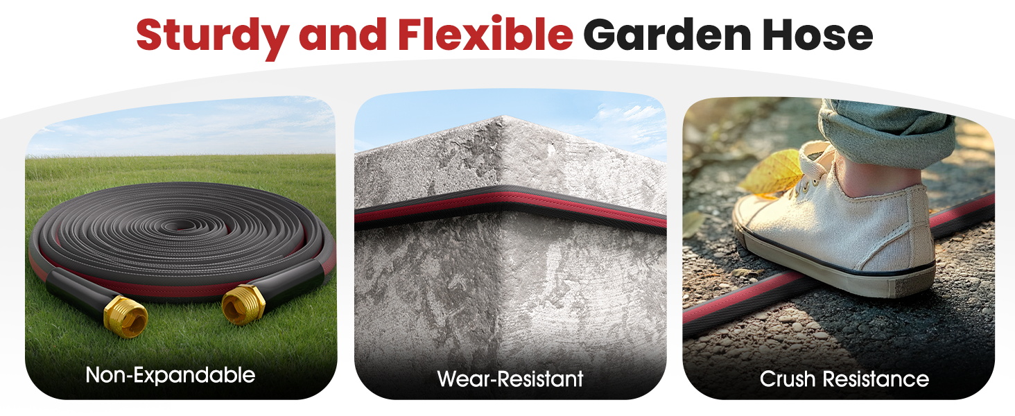 Amazon.com : Haeteir 50ft Non-Expanding Garden Hose with 8-Layer Latex