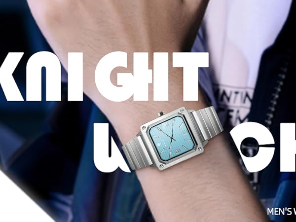 Amazon | [AKNIGHT] 腕時計 メンズ、スクエアメンズウォッチ