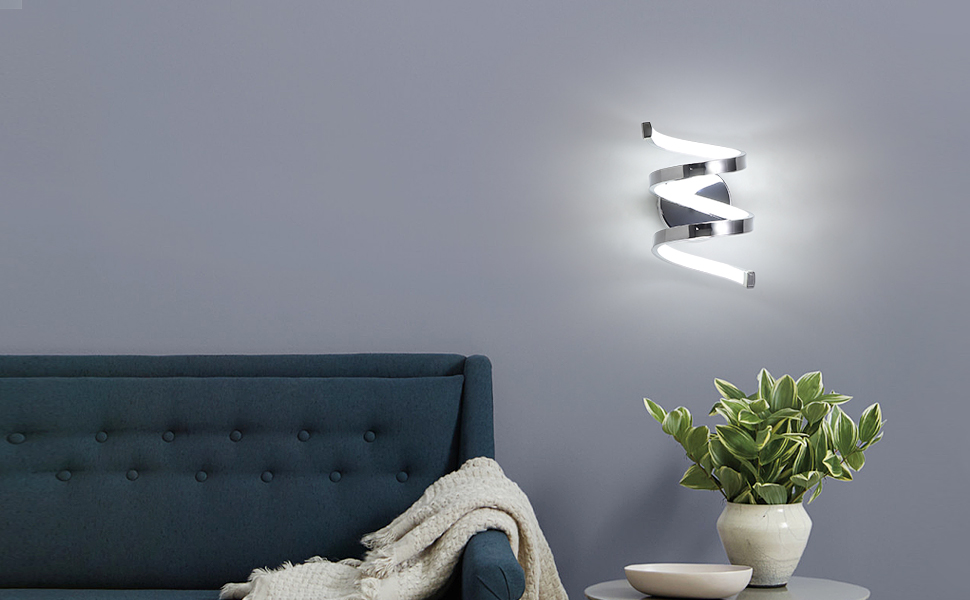 Luz De Pared LED, Lámpara De Pared Interior Moderna De 18W, Lámpara De Pared 1440LM 6000K Luz Blanca Esía Para Sala De Estar Dormitorio Pasillo Escalera 12 Lámpara de pared