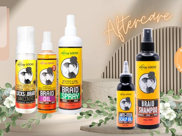 aftercare collection braid foam oil spray braid shampoo scalp oil
