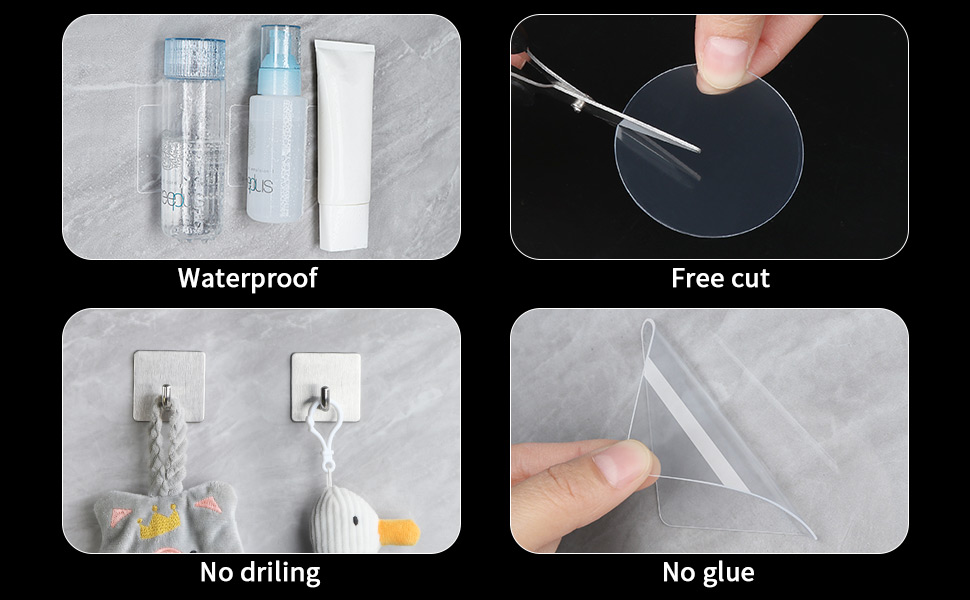 COUMENO 35 Pieces Round Double Sided Clear Adhesive Gel Tape, Washable