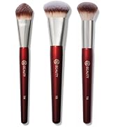 BK Beauty Core Complexion Trio Makeup Brushes Set (3PC) – Foundation, Concealer, and Blending Bru...