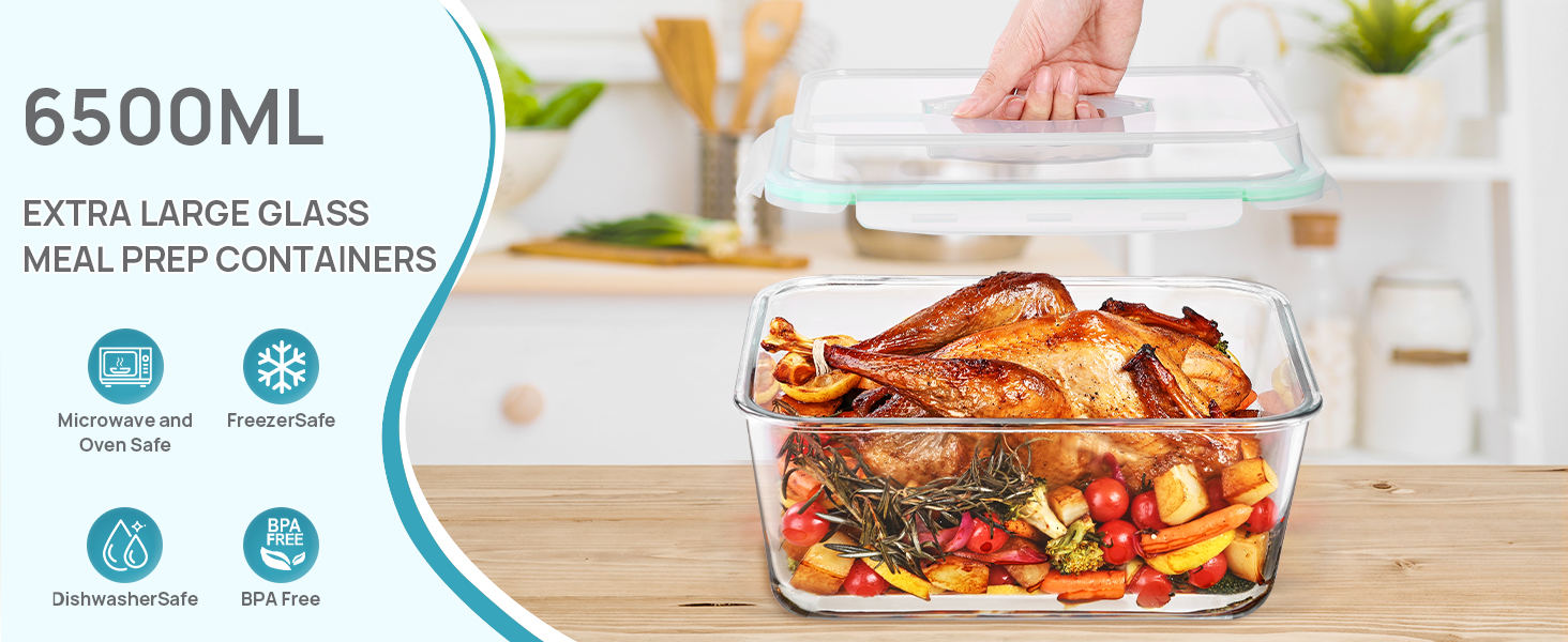 extra large glass storage containers with lids