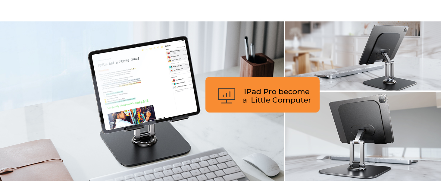 LISEN Tablet Stand 360° Adjustable Rotating Tablet Holder for Desk