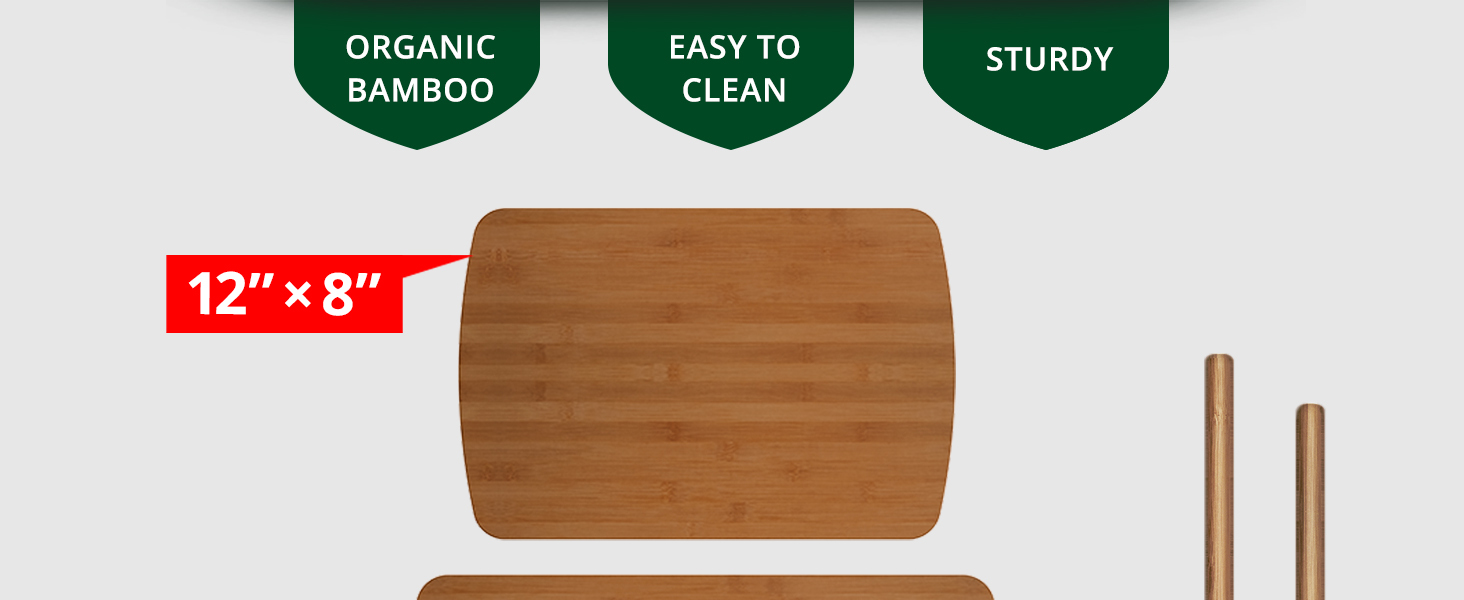 cutting board set carbonized organic bamboo easy to clean