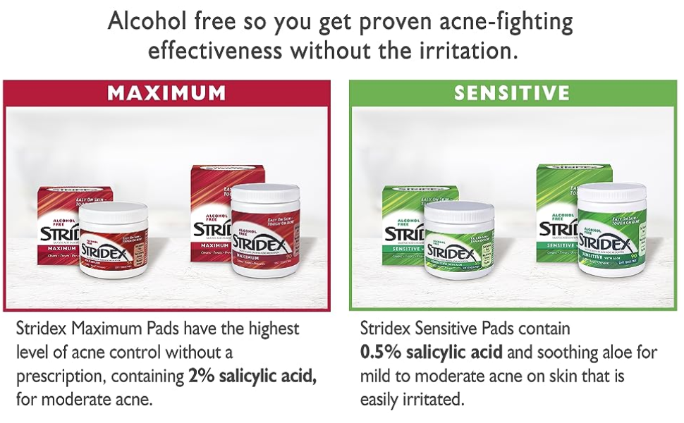 Stridex Medicated Pads Sensitive, 90Count Boxes (Pack of