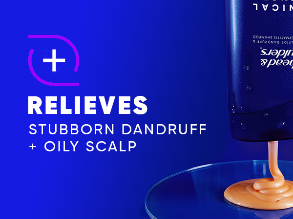 Relieves stubborn dandruff + oily scalp