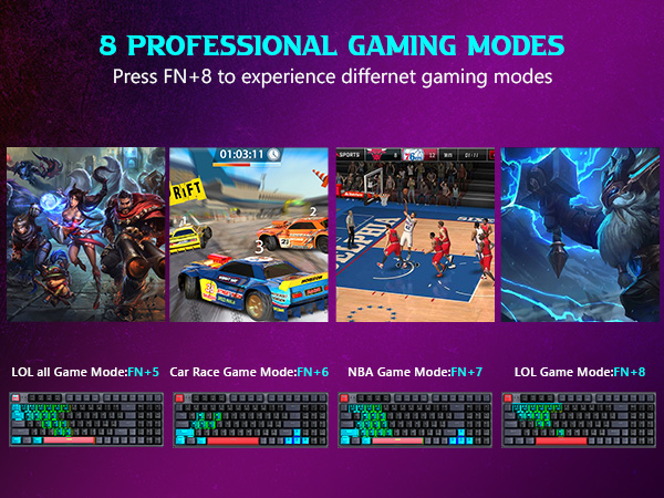 8 professional gming modes