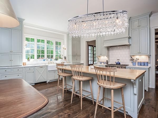 TOCHIC Capiz Shell Chandelier, 5 Lights Coastal Lighting