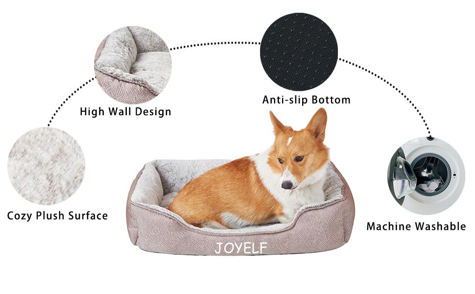 JOYELF Dog Bed Washable Calming Pet Bed, Anti Anxiety Cat Bed & Sofa