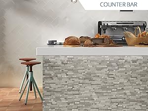 Peel and Stick Mosaic Natural 3D Stone Self Adhesive Tiles