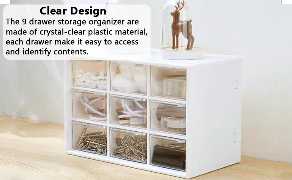 Voittozege 6 Pcs Desktop Drawer Organizer with 9 Clear