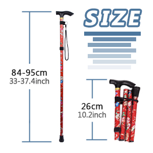 Klappbarer Gehstock Blume Gemustert Aluminium Einstellbar Spazierstock Leicht Tragbar Reise