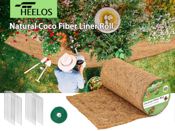 Potting Mat SUNYAY 16x80 Inch Natural Coco Liner Roll Coconut Coir Liner Sheets Coco Mat For Planter Window Box Flower Basket Garden Decoration Animal Pet Pad Window Box Liners