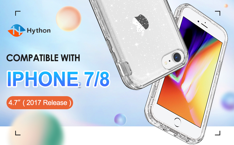 Amazon.com: Hython for iPhone 8, iPhone 7 Case, Crystal Clear Glitter