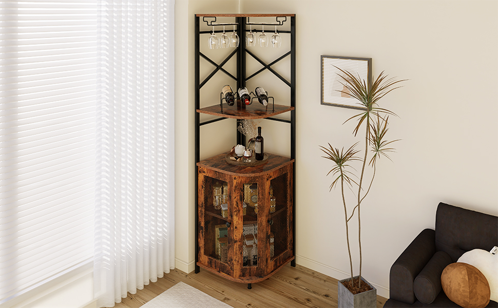 Corner Bar 69" Tall Wine Storage with