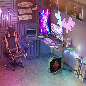 Grande Scrivania Gaming Regolabile Altezza 160x60cm Tavolo Gaming Scrivania PC Gaming Con LED RGB Regolabile In Altezza In Maniglia 16 led gaming tisch eckschreibtisch