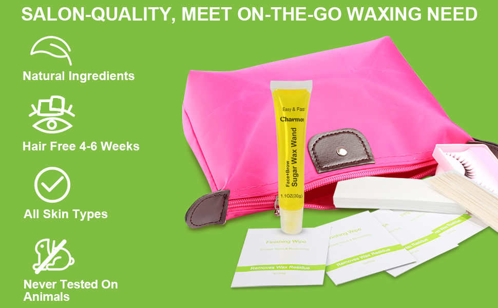 1.1 Oz/30g Face Wax Kit for Hair Removal, Eyebrow Wax, Sugar Wax Wand