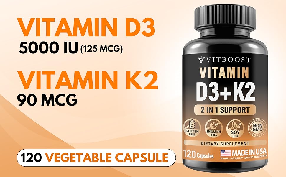 Vitamin D3 and K2 supplement