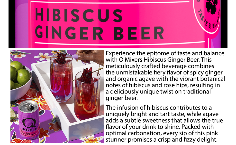 Q Mixers Hibiscus Ginger Beer Premium Cocktail Mixer Made
