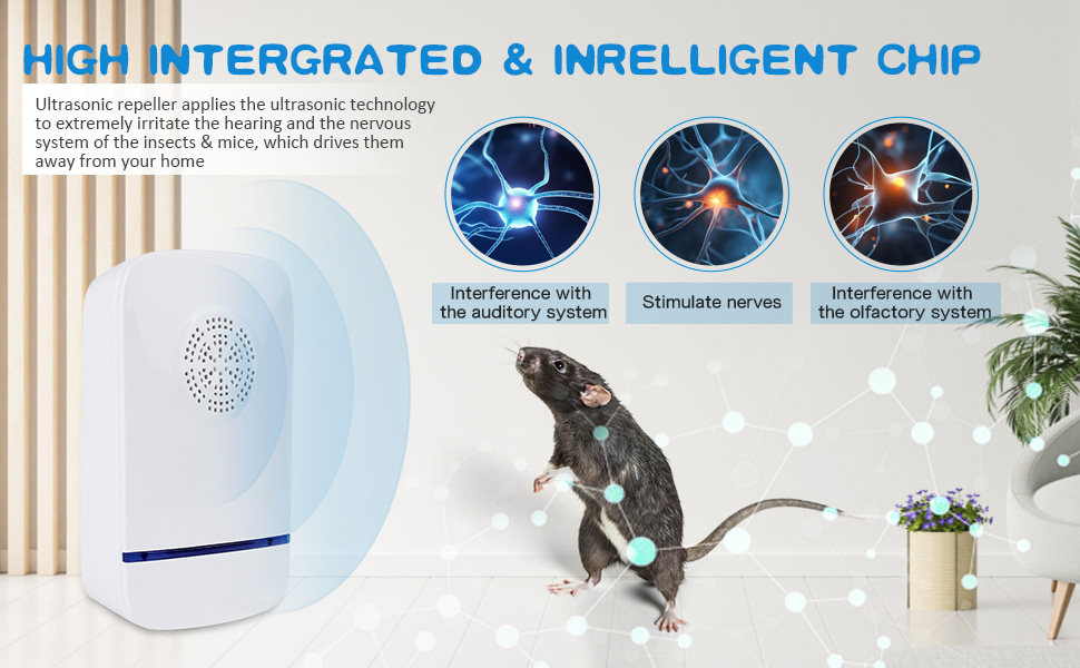 Insect Repellent Plug in, 4 Pack Ultrasonic Pest Repeller, Electronic