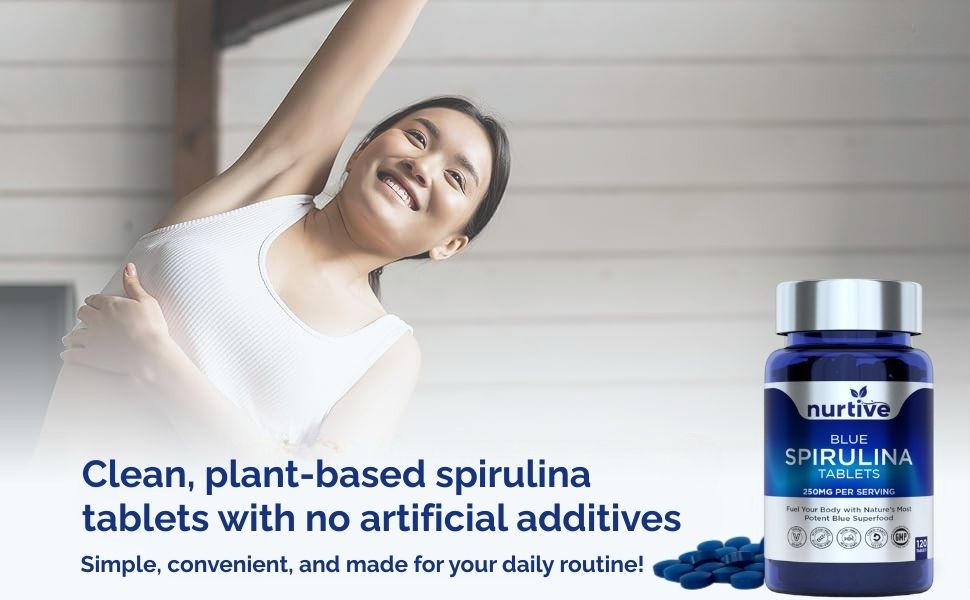 Nurtive Blue Spirulina Tablets - 250mg - Last