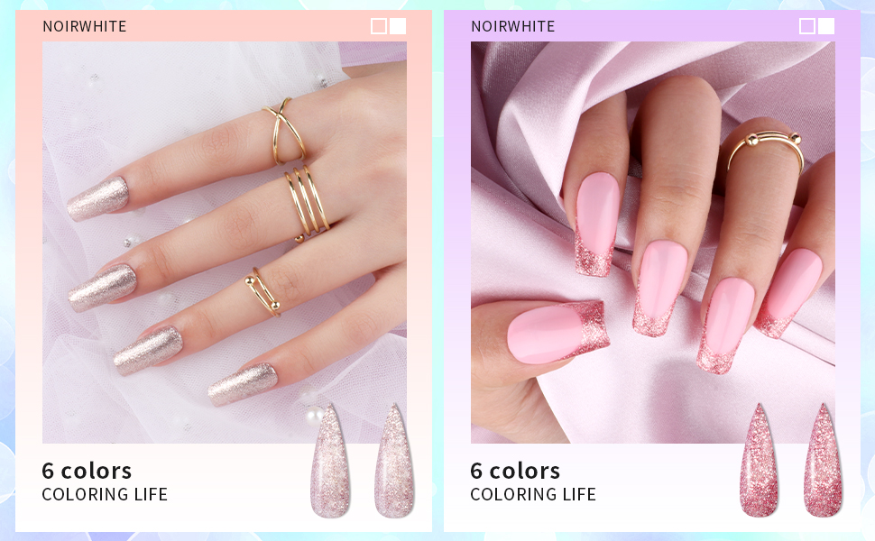 Noirwhite Gel Nail Polish Gold Glitter Gel Nail Polish Set