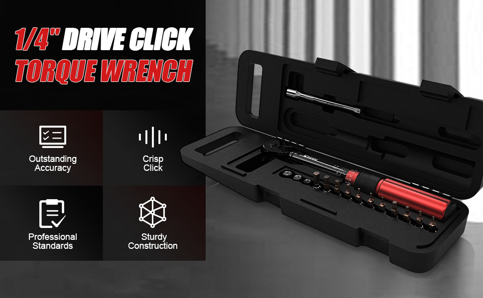EZARC Torque Wrench Set 1/4 inch Drive Click 2 to 20Nm 1/4