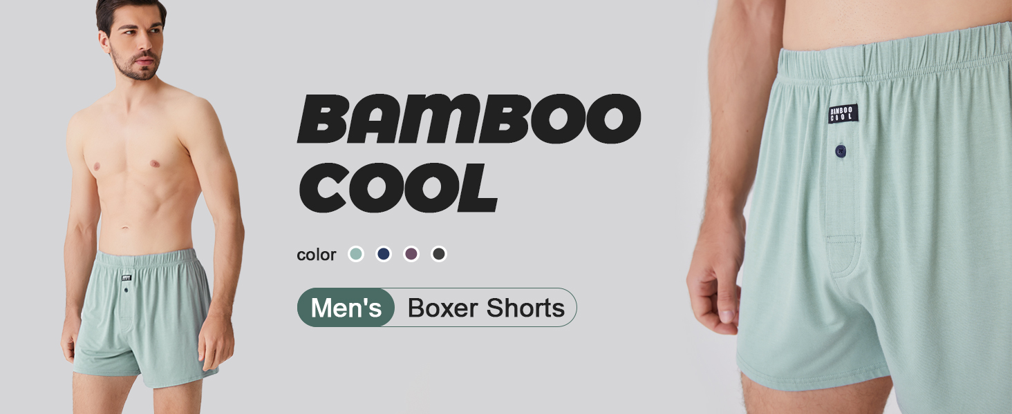 Men's Boxers Underwear Bamboo Viscose Boxer Shorts for Men Classic Lounge Loose Stretch Short