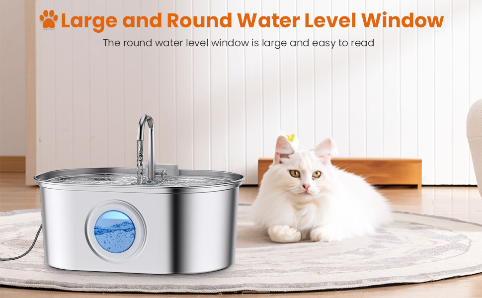Vekonn Cat Water Fountain Stainless Steel, 0.8gal/108oz