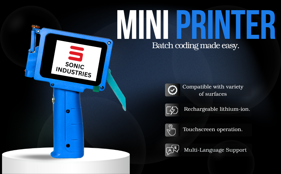 Thermal Inkjet Label Printer Lightweight Coder for Date Barcode QR Use on Paperboard
