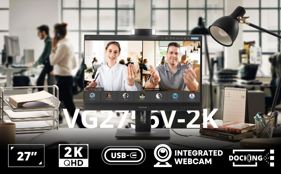 27 Inch QHD Webcam Professional Docking Monitor